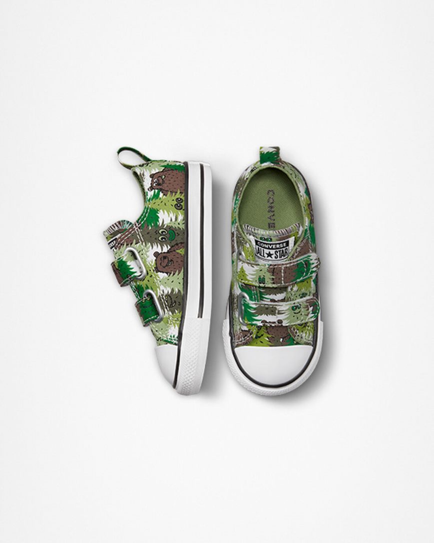 Tenisi Baieti Converse Chuck Taylor All Star Easy-On Forest Camo Albi Verzi | RO 13UJWN796